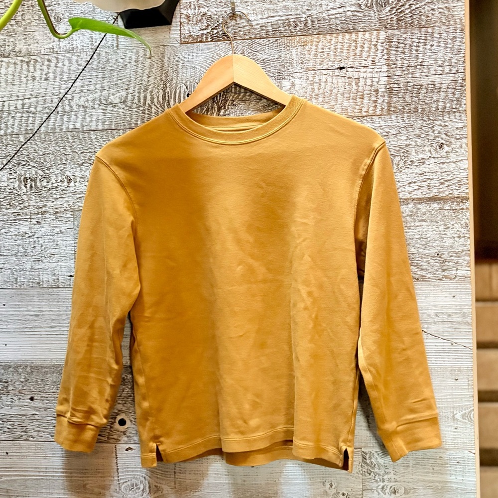 Uniqlo | Kids Long-Sleeved Pullover Top - 11-12, Yellow/Dark Gold